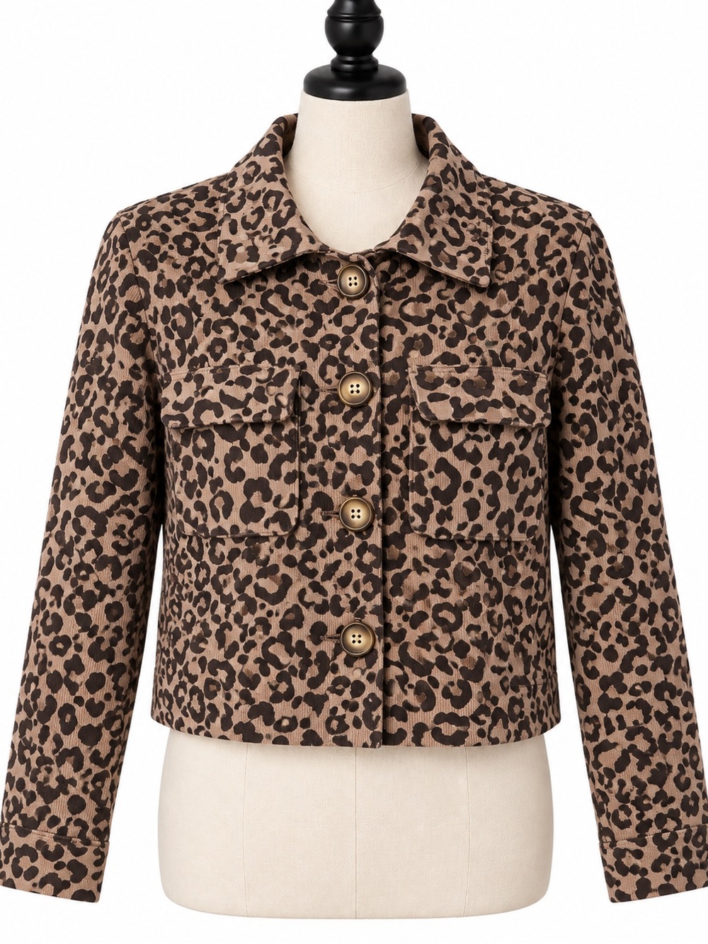 Joie Leopard-Print Cropped Jacket - Brown/Black